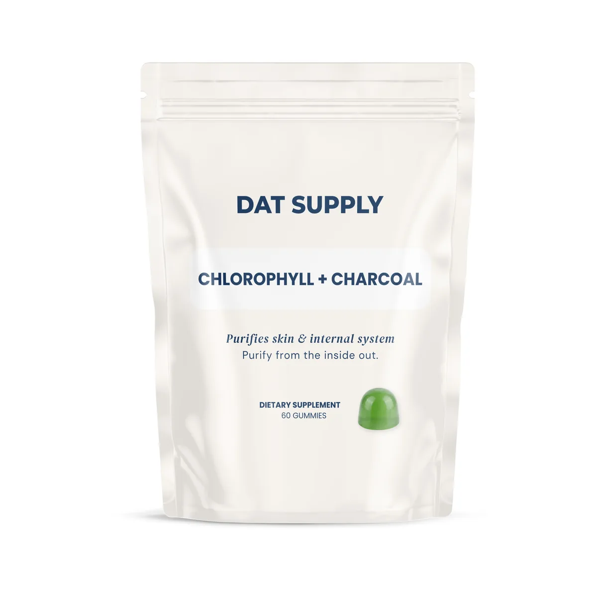 Chlorophyll + Charcoal Gummies — doypack packaging
